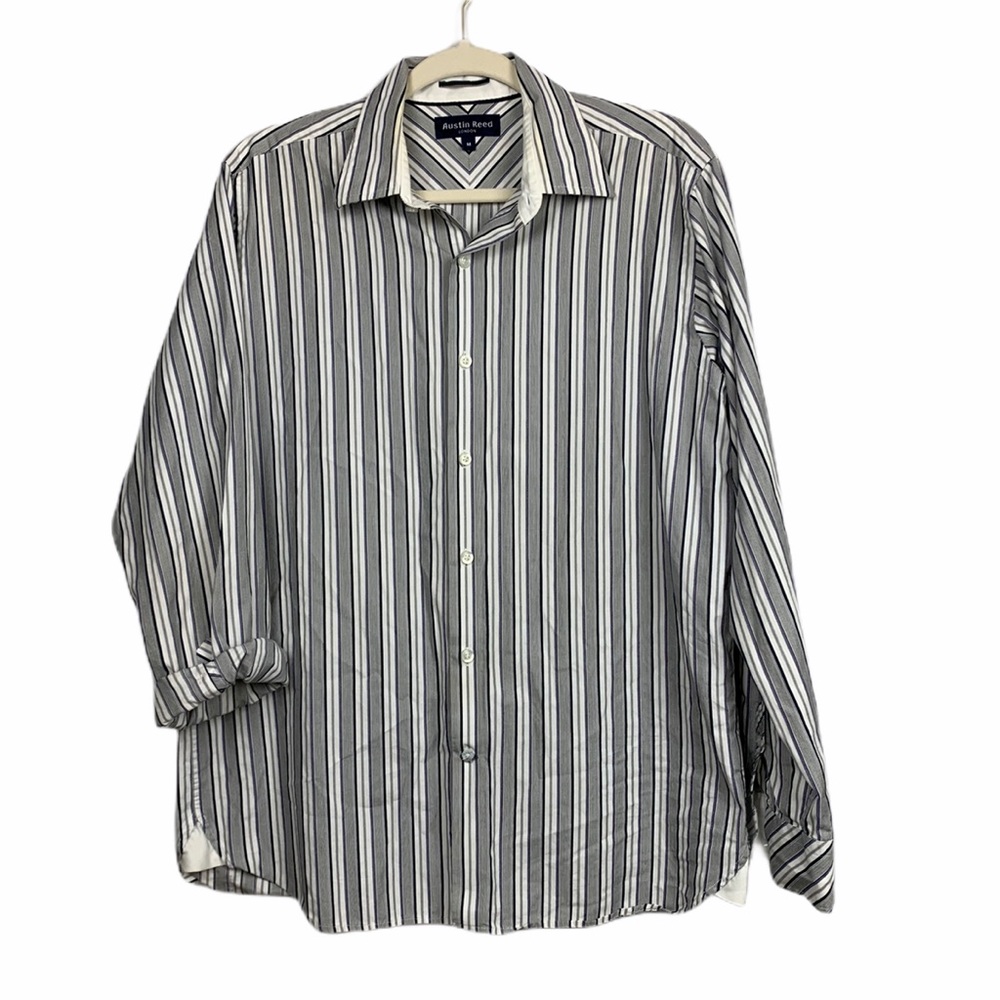 Austin Reed London Striped Button-down Shirt Sz M